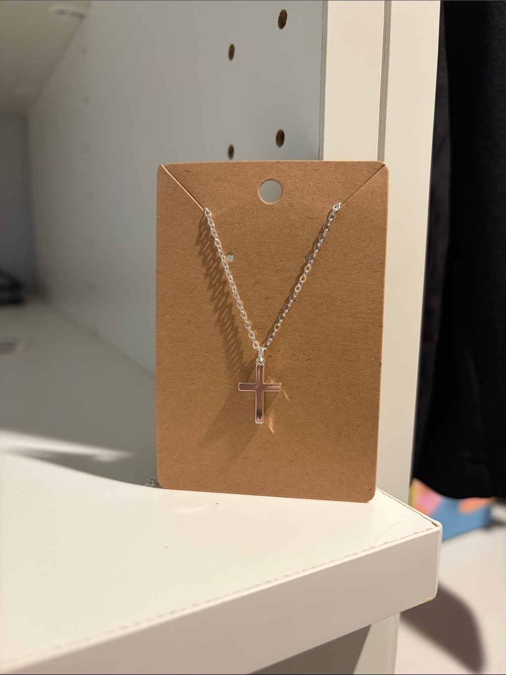 Silver Cross Pendant Necklace - Small Silver Cross
